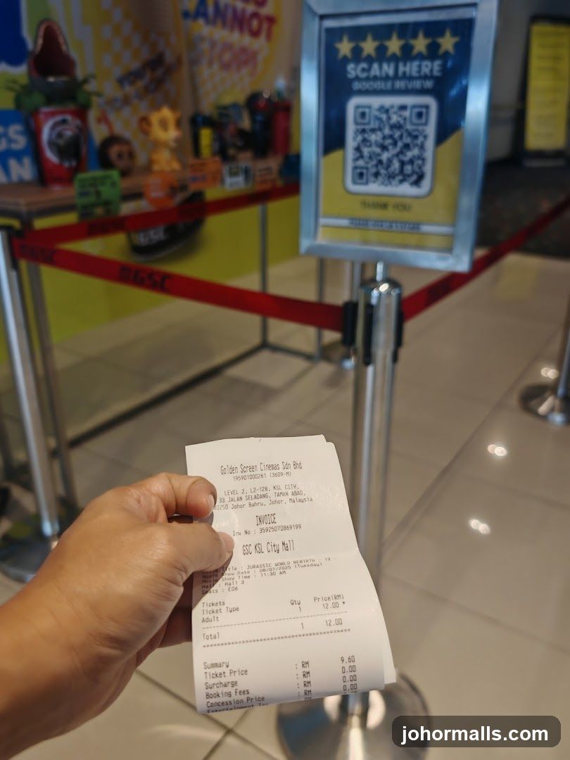 Movie Ticket Receipt