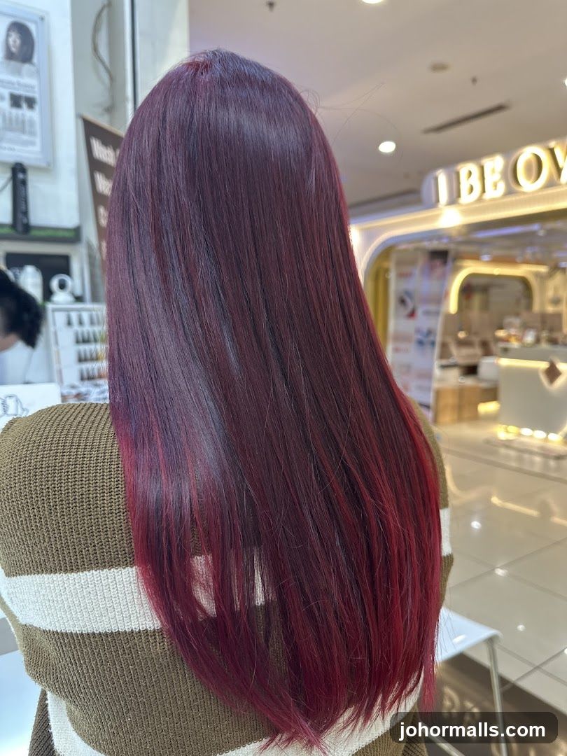 Woman with Burgundy Hair