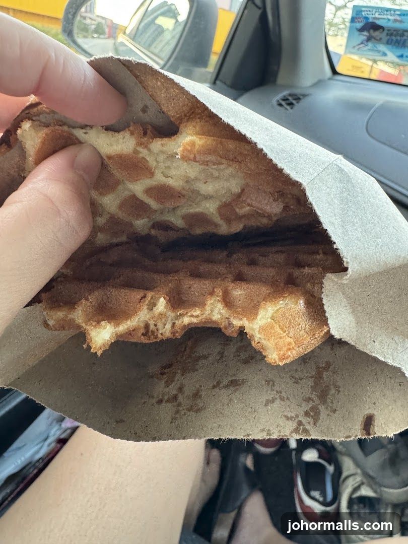Waffle in a paper bag