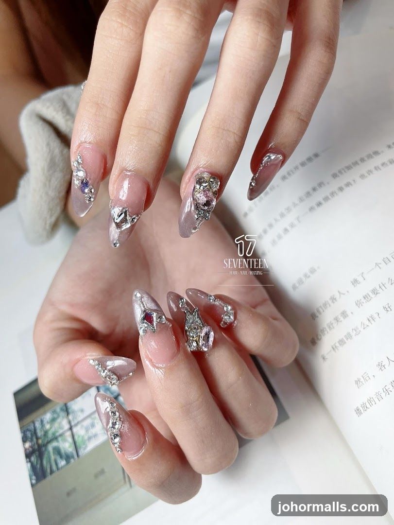 Nails with Rhinestones