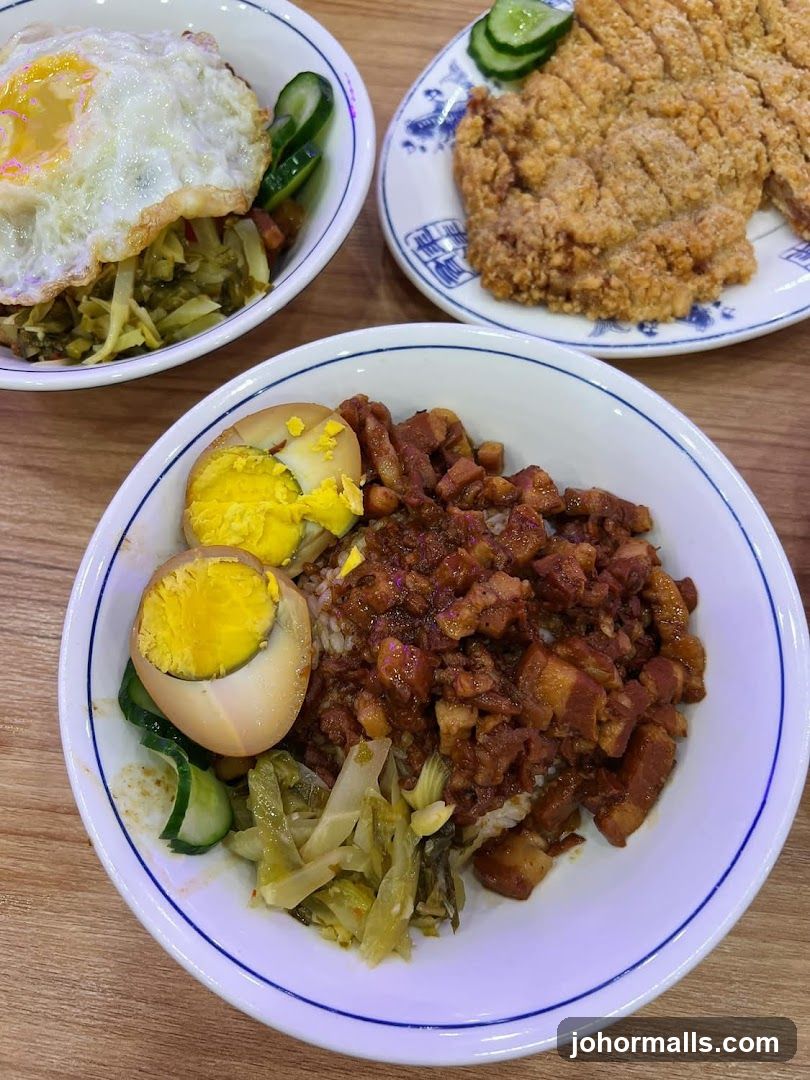Braised Pork Rice with Egg and Fried Pork Chop