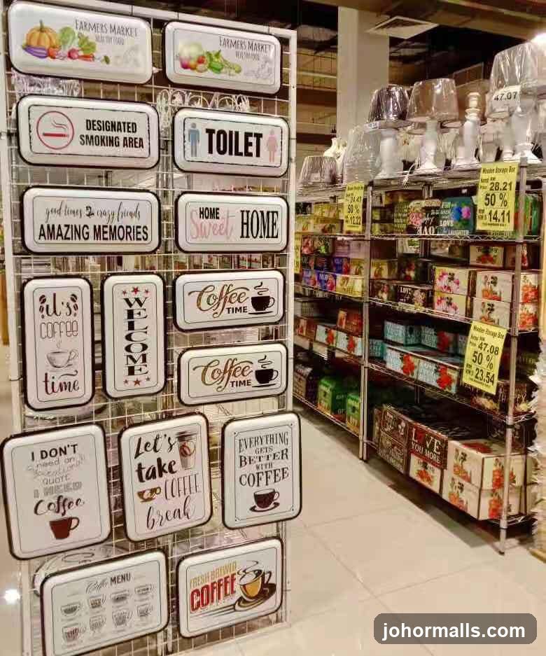 Decorative Signs and Shelving