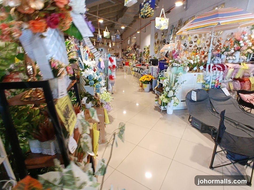 Indoor market with flowers and home goods