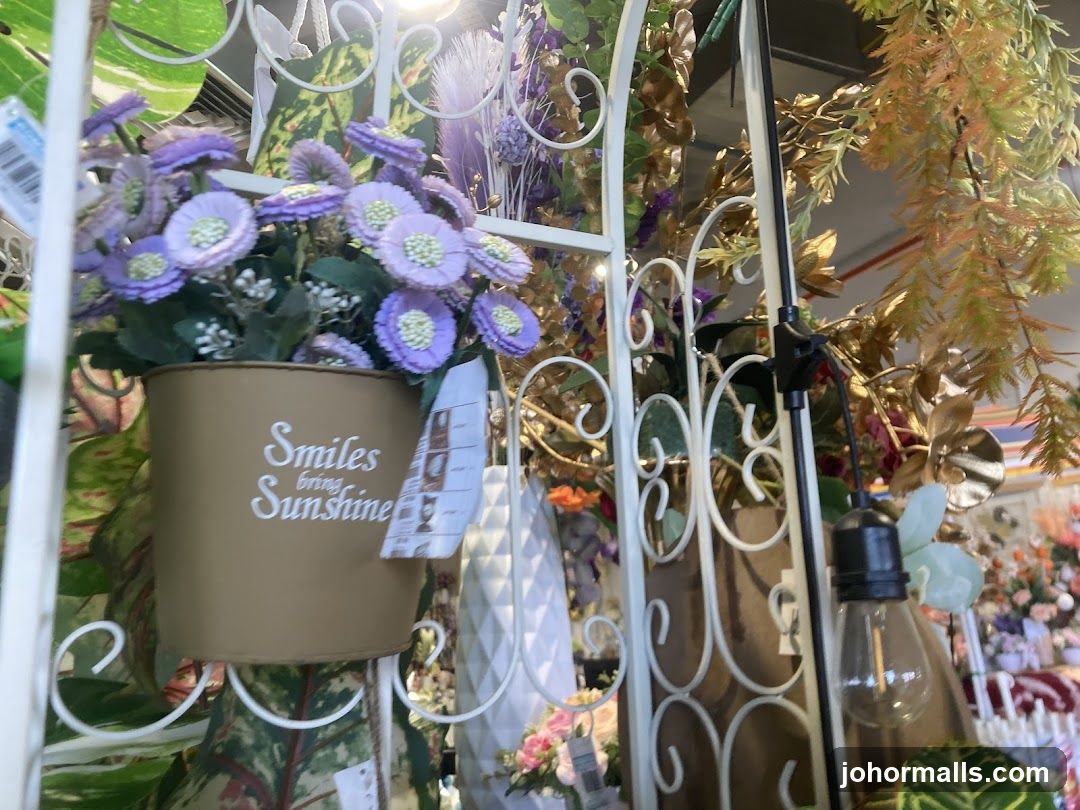 Decorative Display with Flowers and Lights