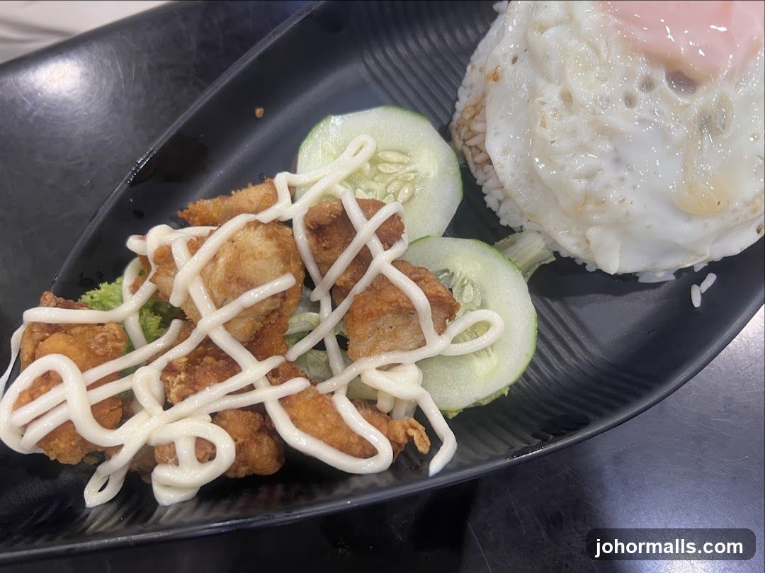 Fried Chicken with Rice and Egg