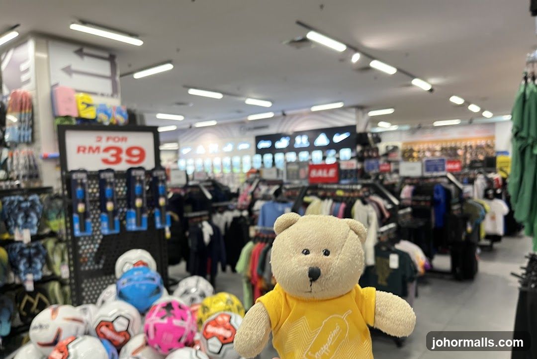 Sports Store Interior with Teddy Bear