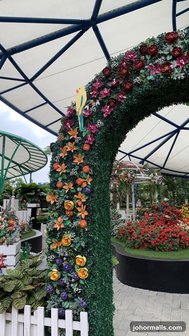 Floral Archway with Parrot Decoration