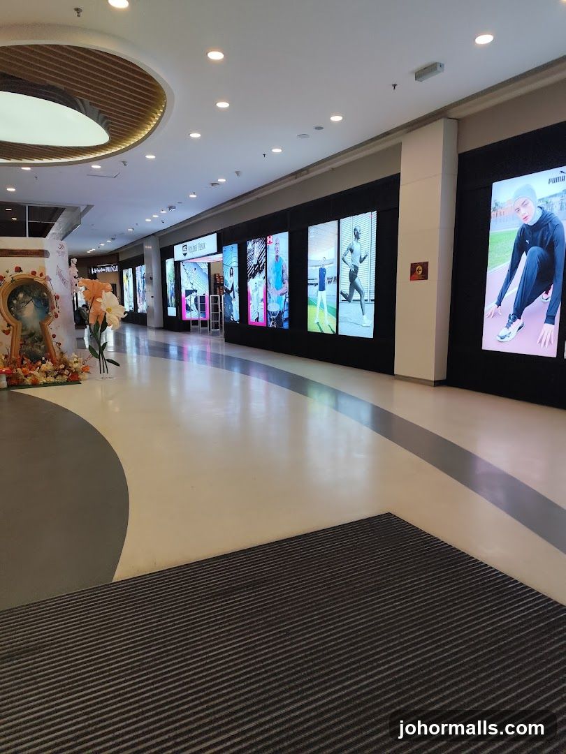 Mall Interior with Digital Displays