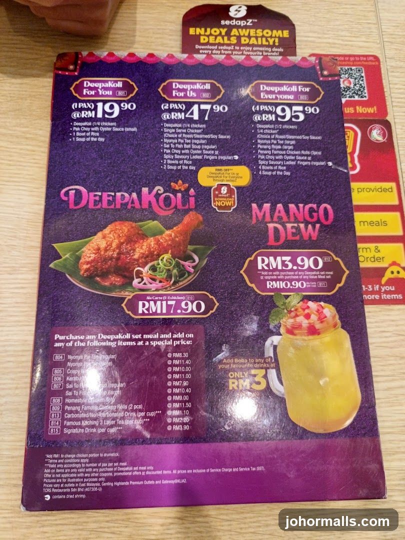 Deepakoli Menu