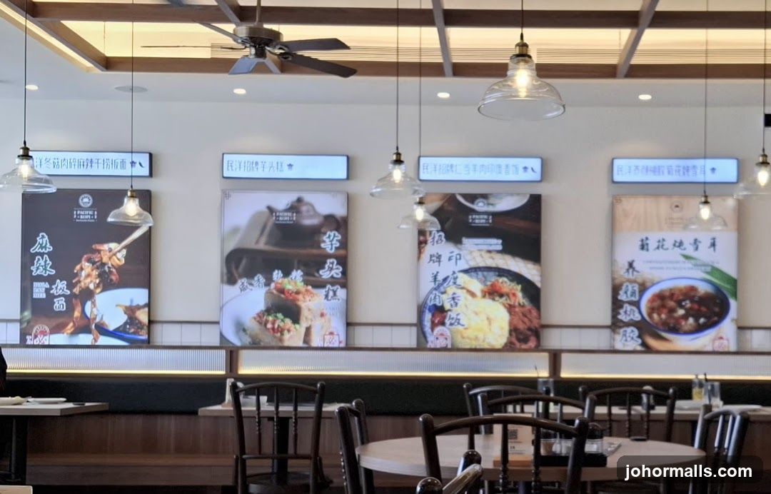 Restaurant Interior with Food Posters