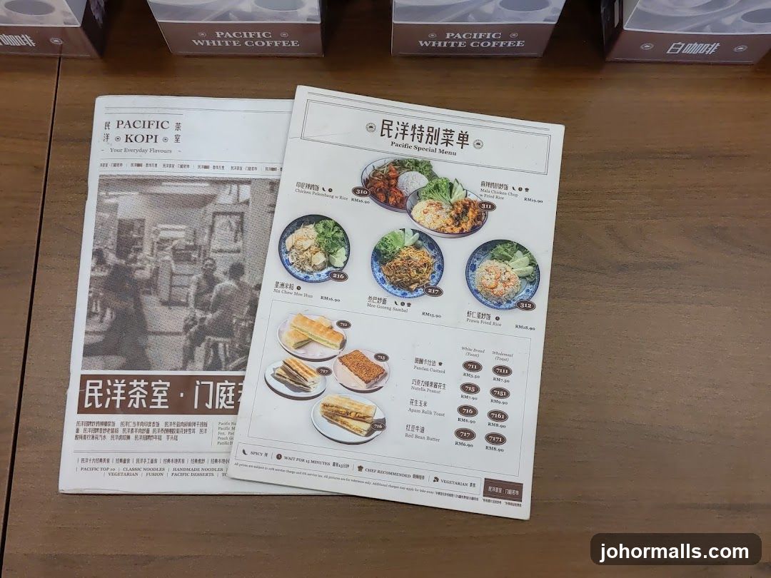 Pacific Special Menu