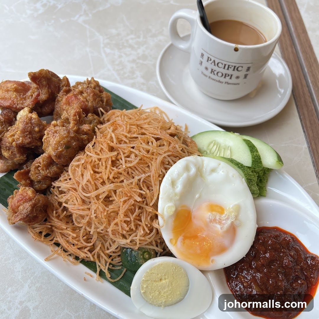 Fried Chicken with Noodles and Egg