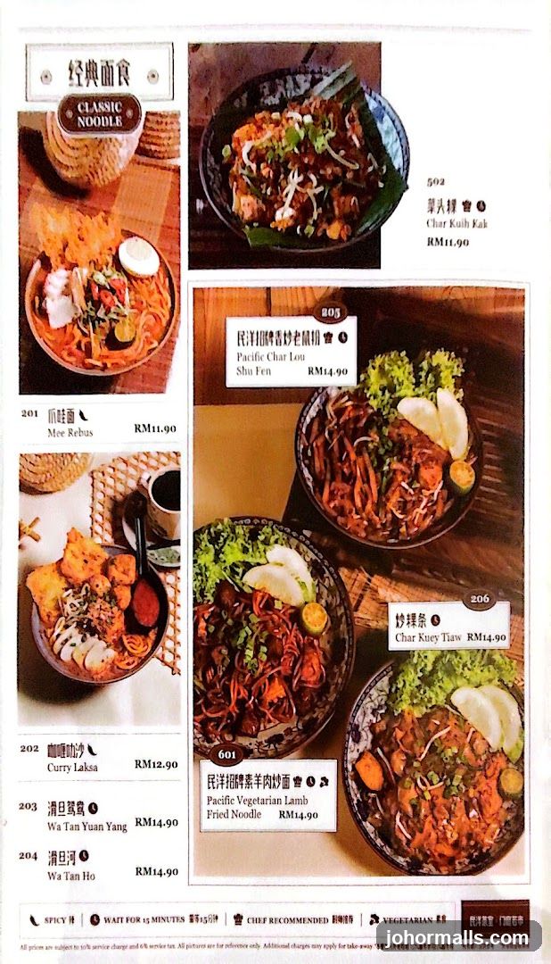 Classic Noodle Menu