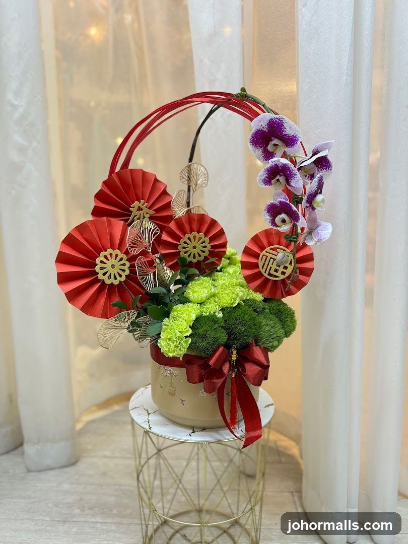 Orchid and Carnation Arrangement