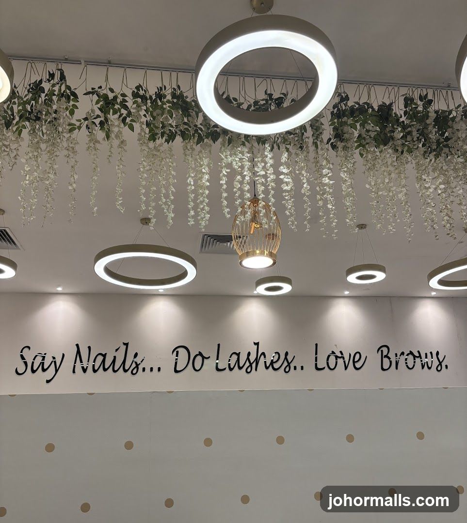 Interior with decorative lighting and wall art