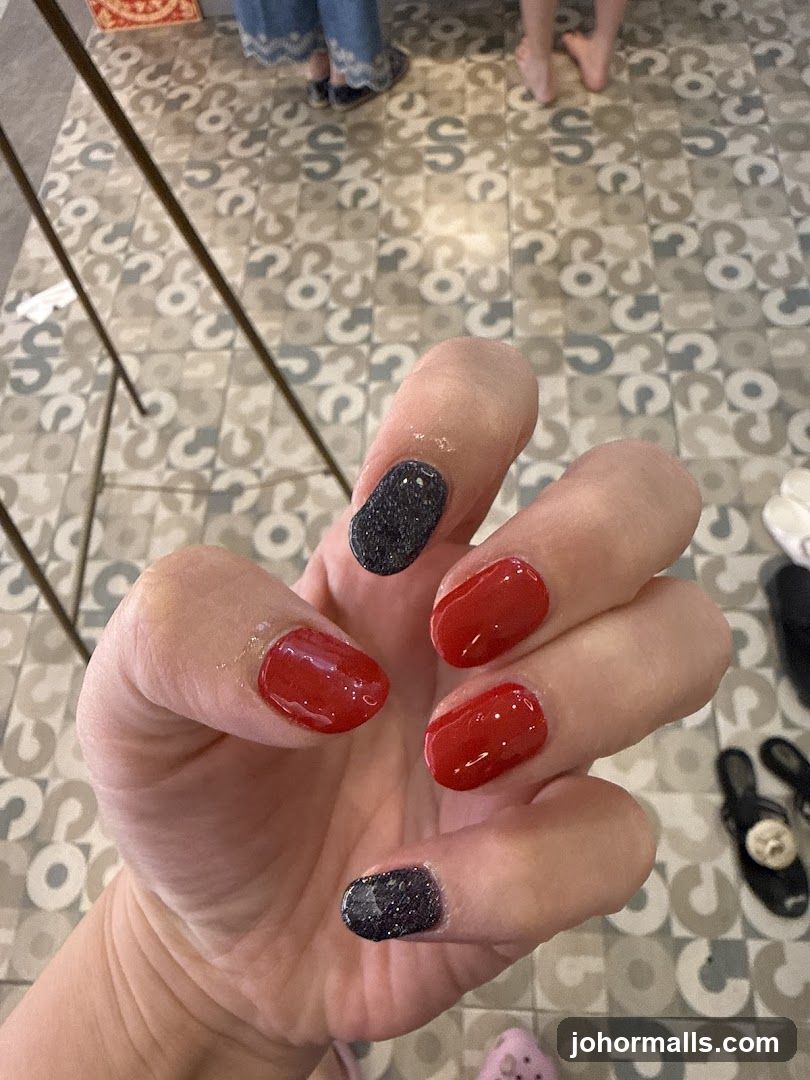 Red and Black Nails
