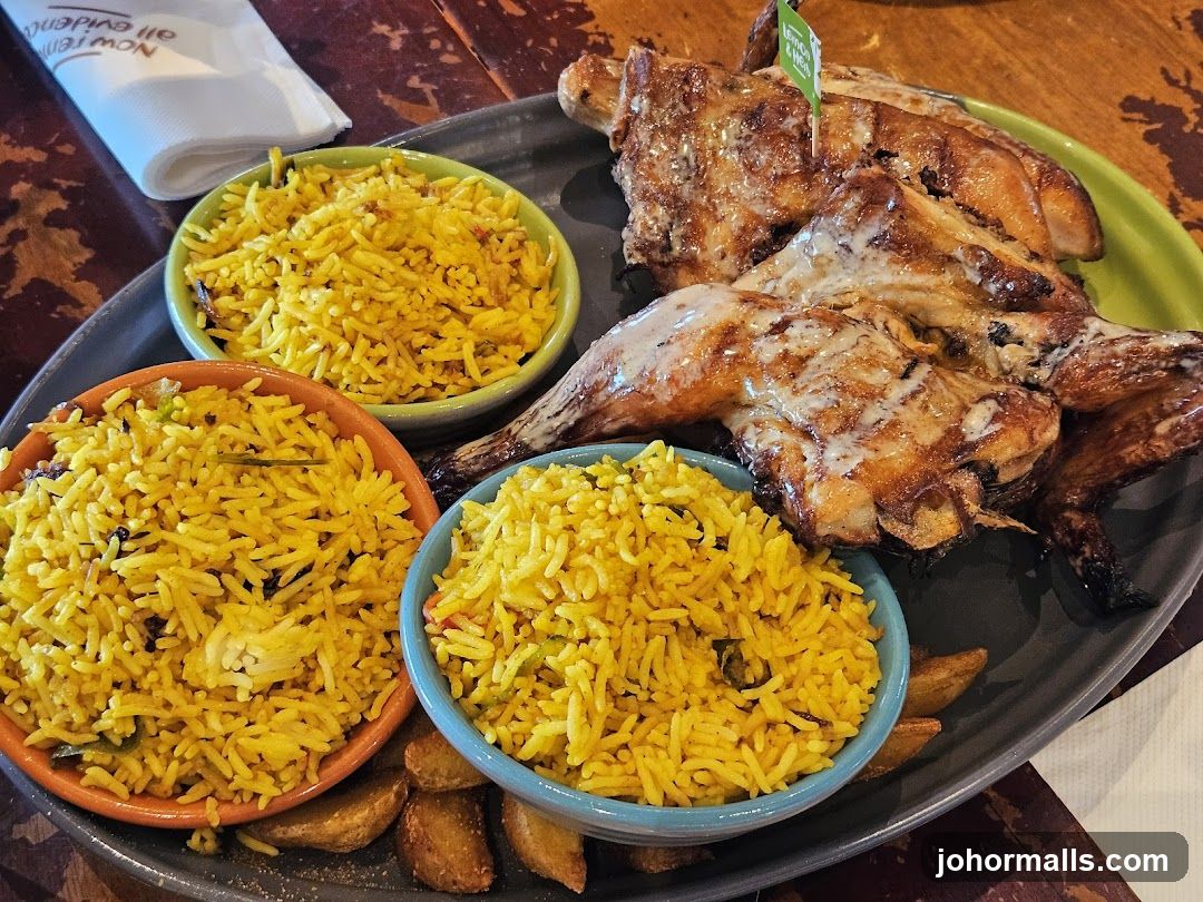Grilled Chicken with Rice and Potatoes
