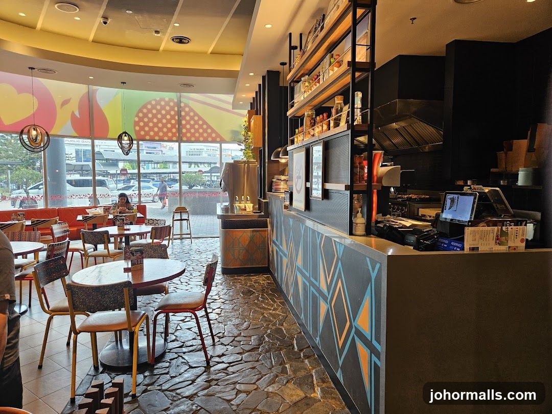 Restaurant Interior with Seating and Counter