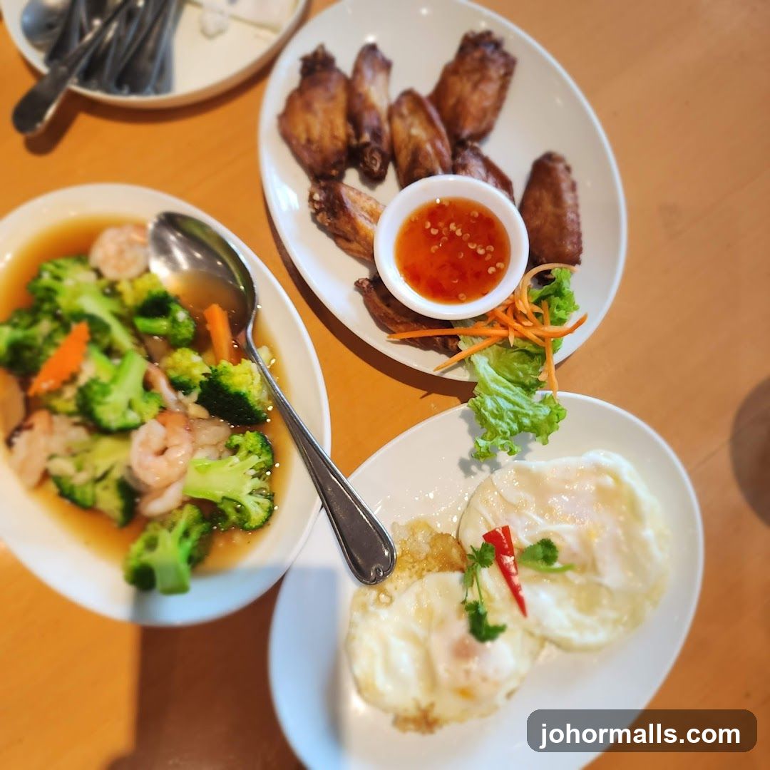 Plates of food on a table