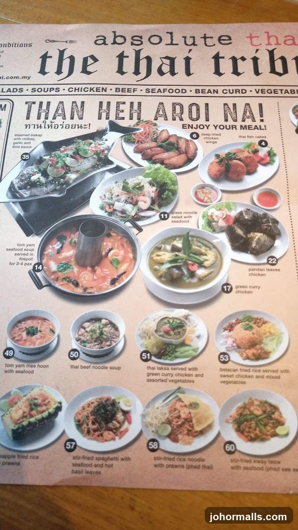 The Thai Tribe Menu