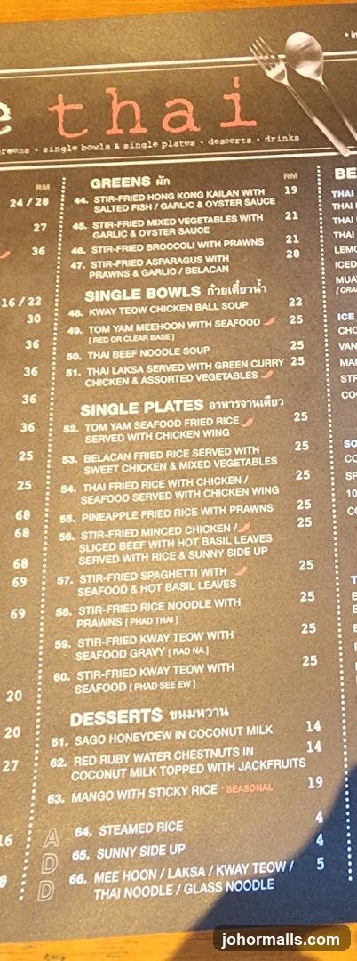The Thai Menu