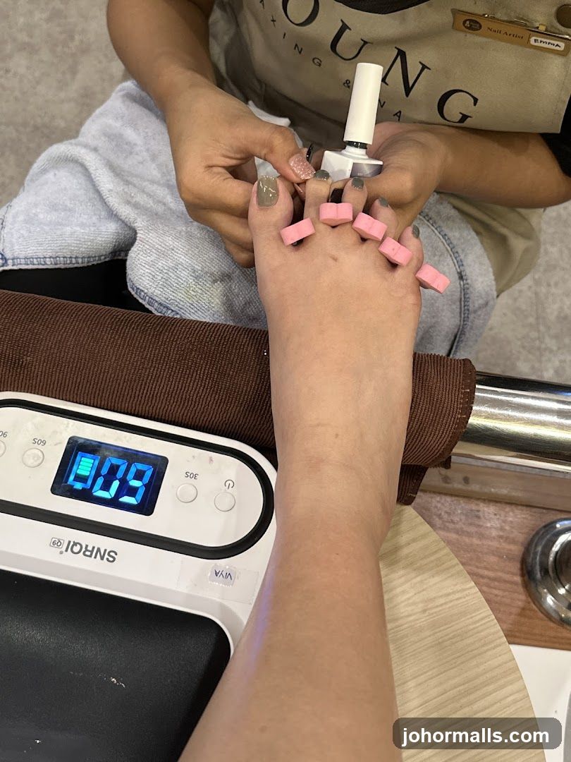 Pedicure in progress