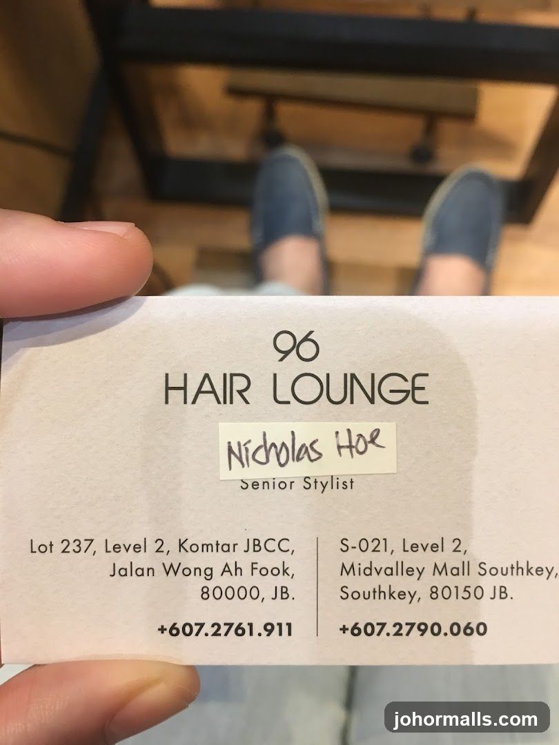 Business Card for 96 Hair Lounge