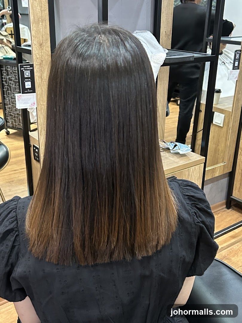 Woman with freshly styled hair