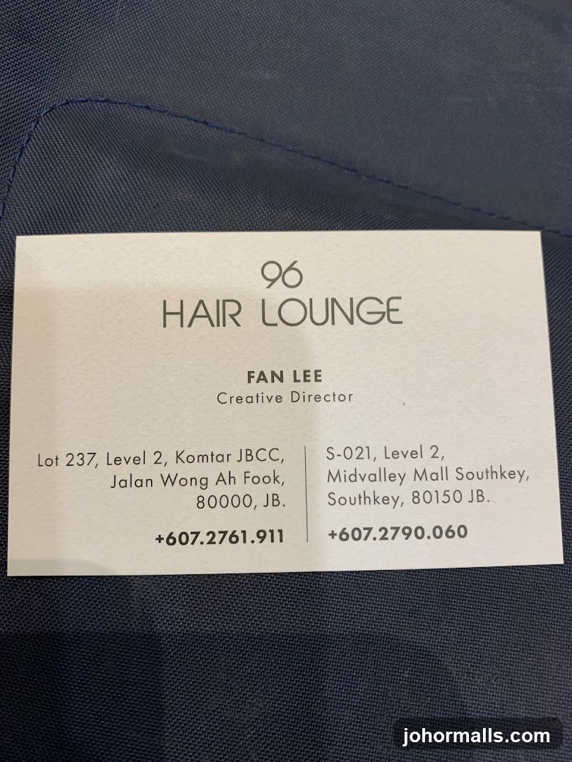 Business Card for 96 Hair Lounge