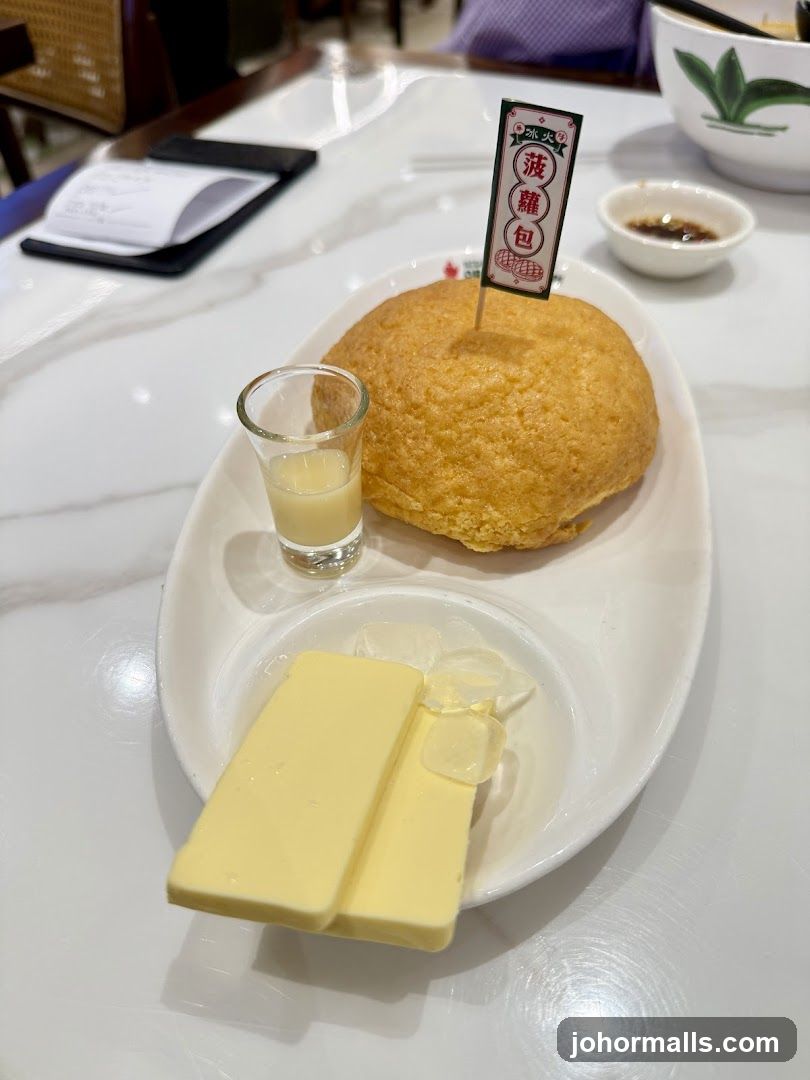 Baked Bun with Butter and Condensed Milk
