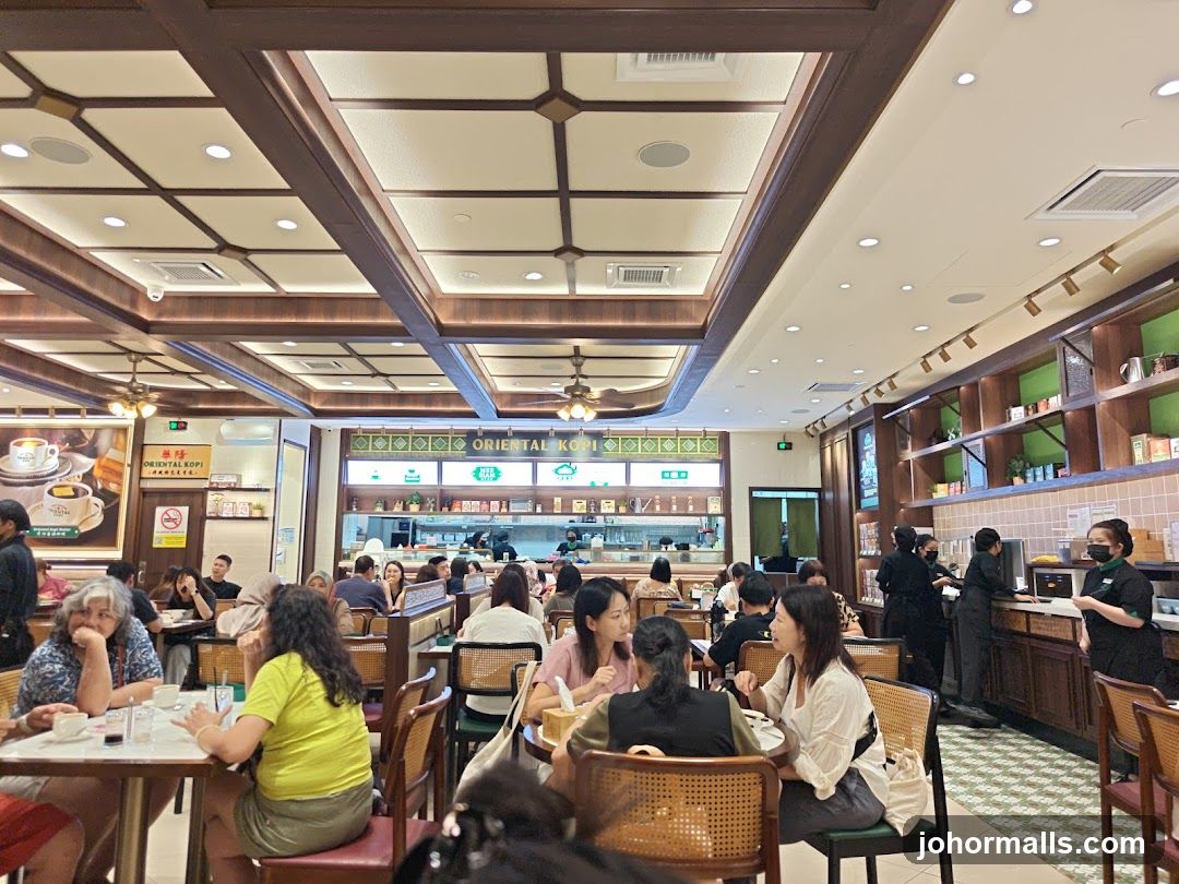 Interior of a busy cafe