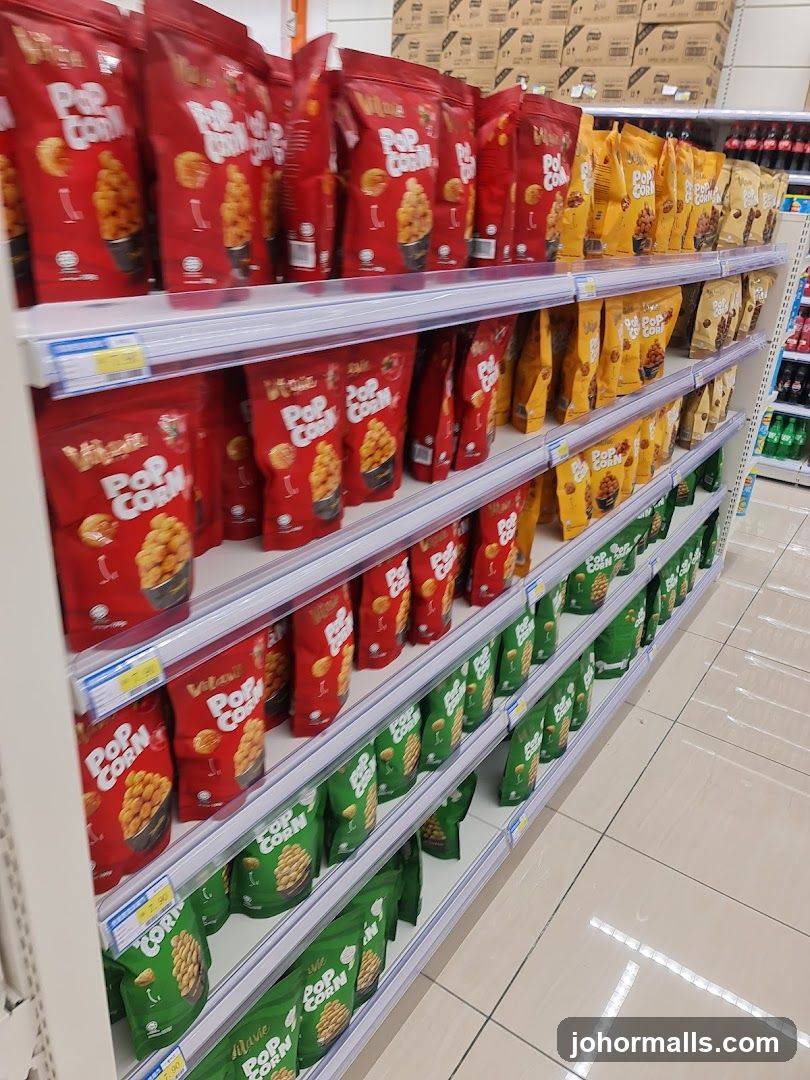 Popcorn Snacks on Shelves