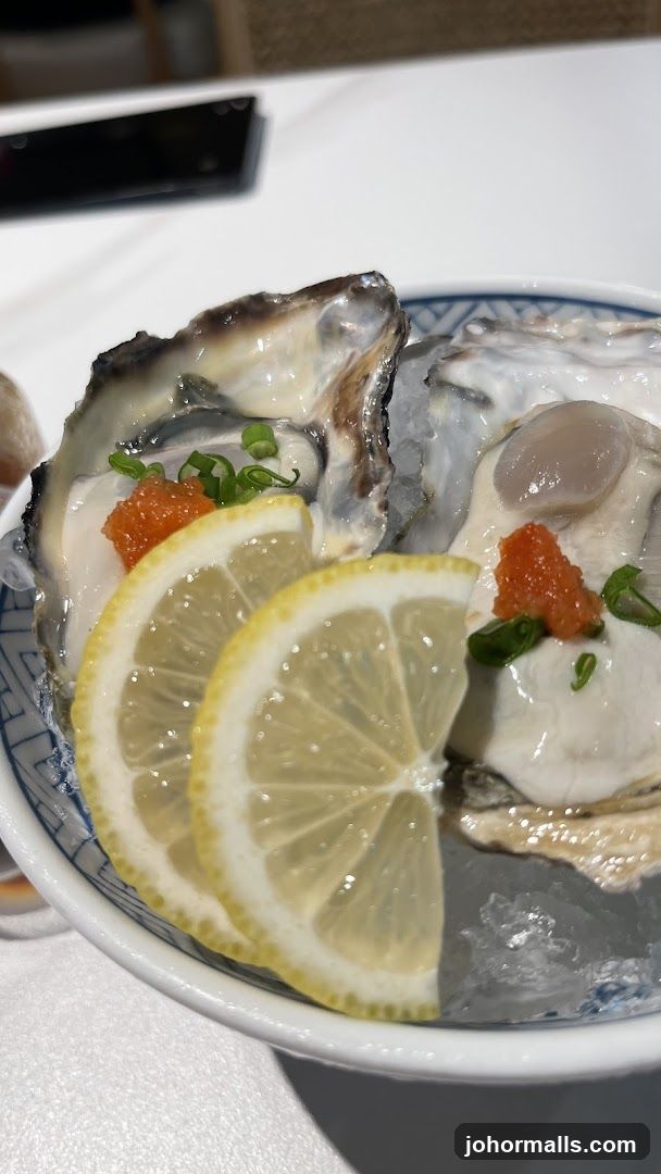 Oysters with Lemon and Roe