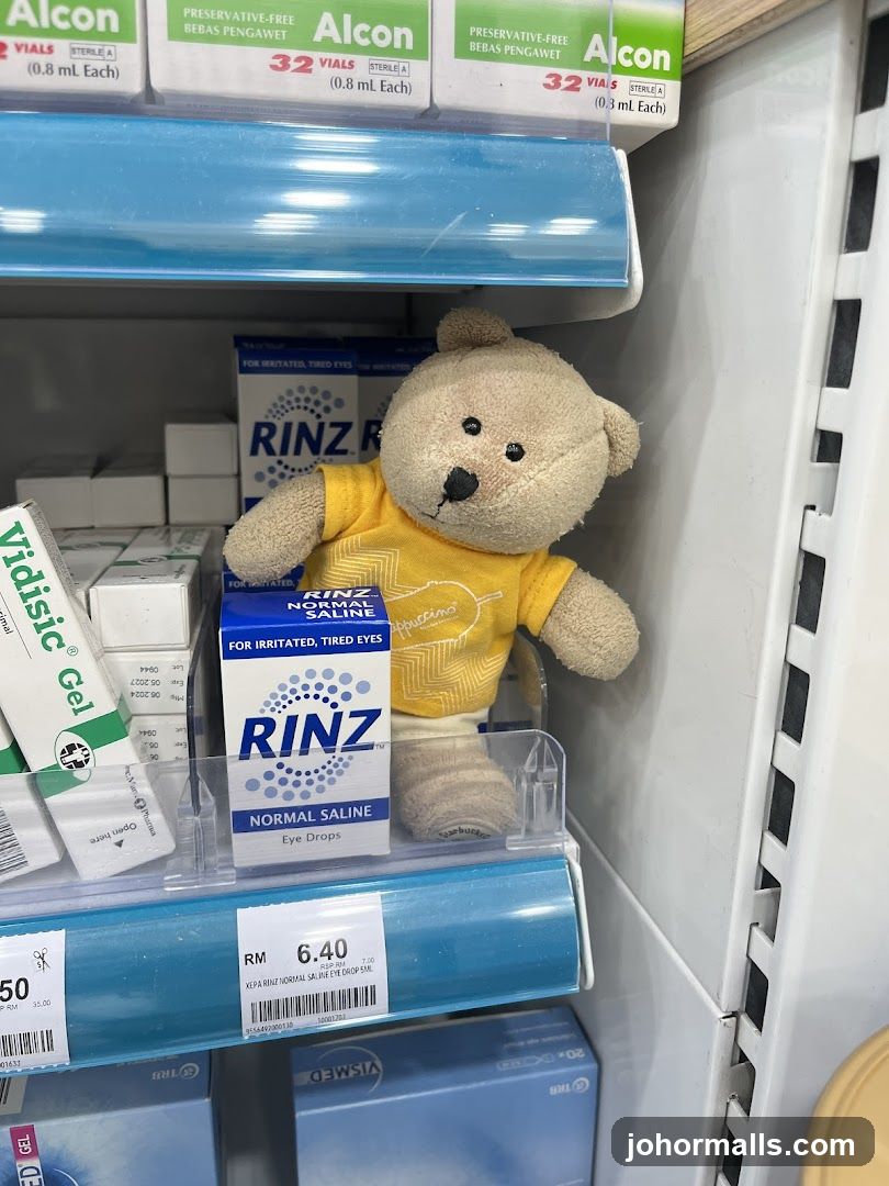 Teddy bear with eye drops