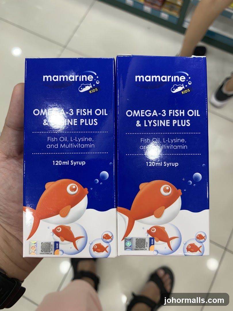 Mamarine Omega-3 Fish Oil & Lysine Plus Syrup Boxes