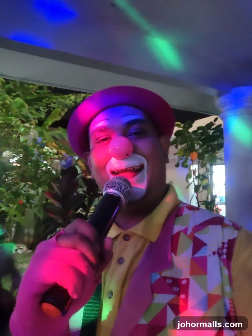 Clown Singing with Microphone