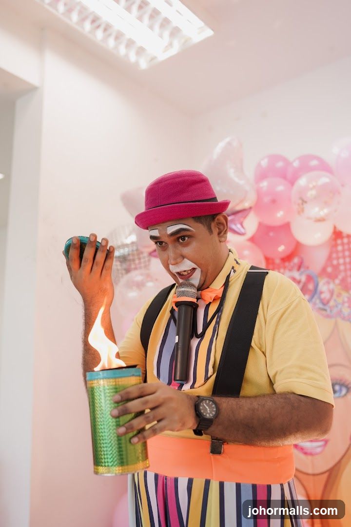Clown Performing Magic Trick