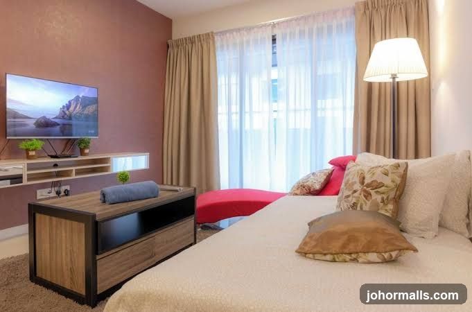 Modern Bedroom with Entertainment Center