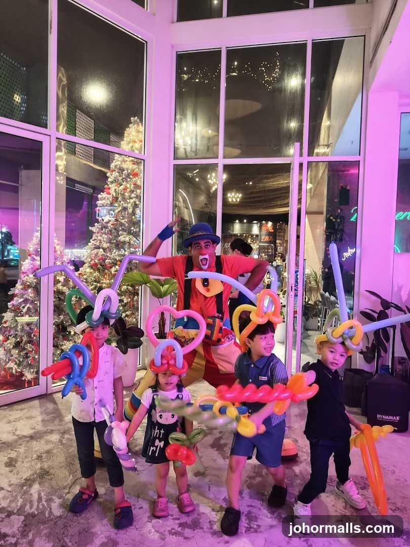 Clown and Children with Balloon Animals