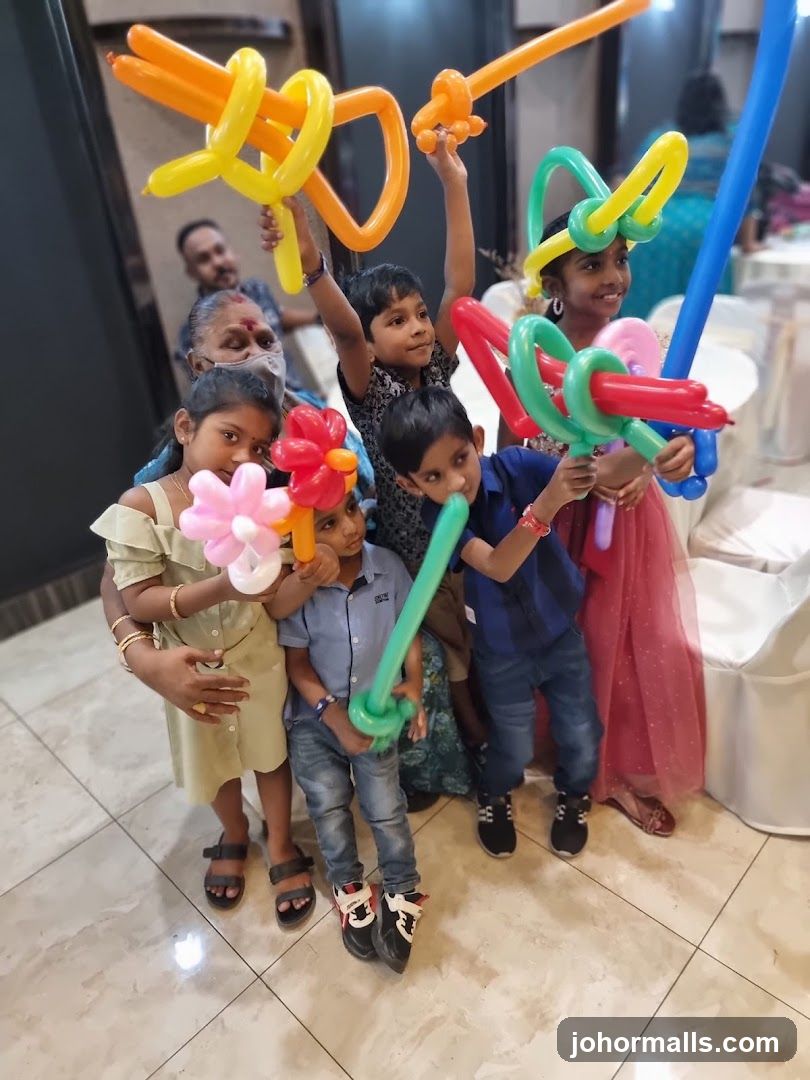 Children with balloon animals
