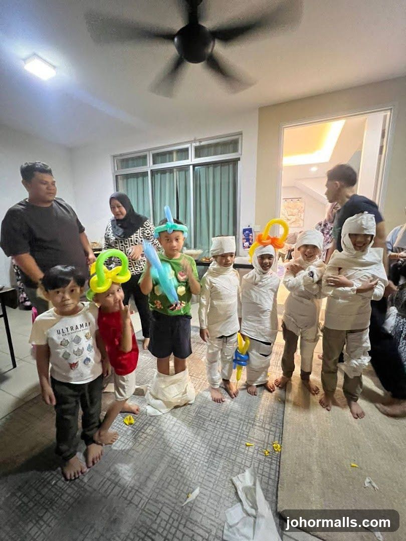 Children dressed as mummies