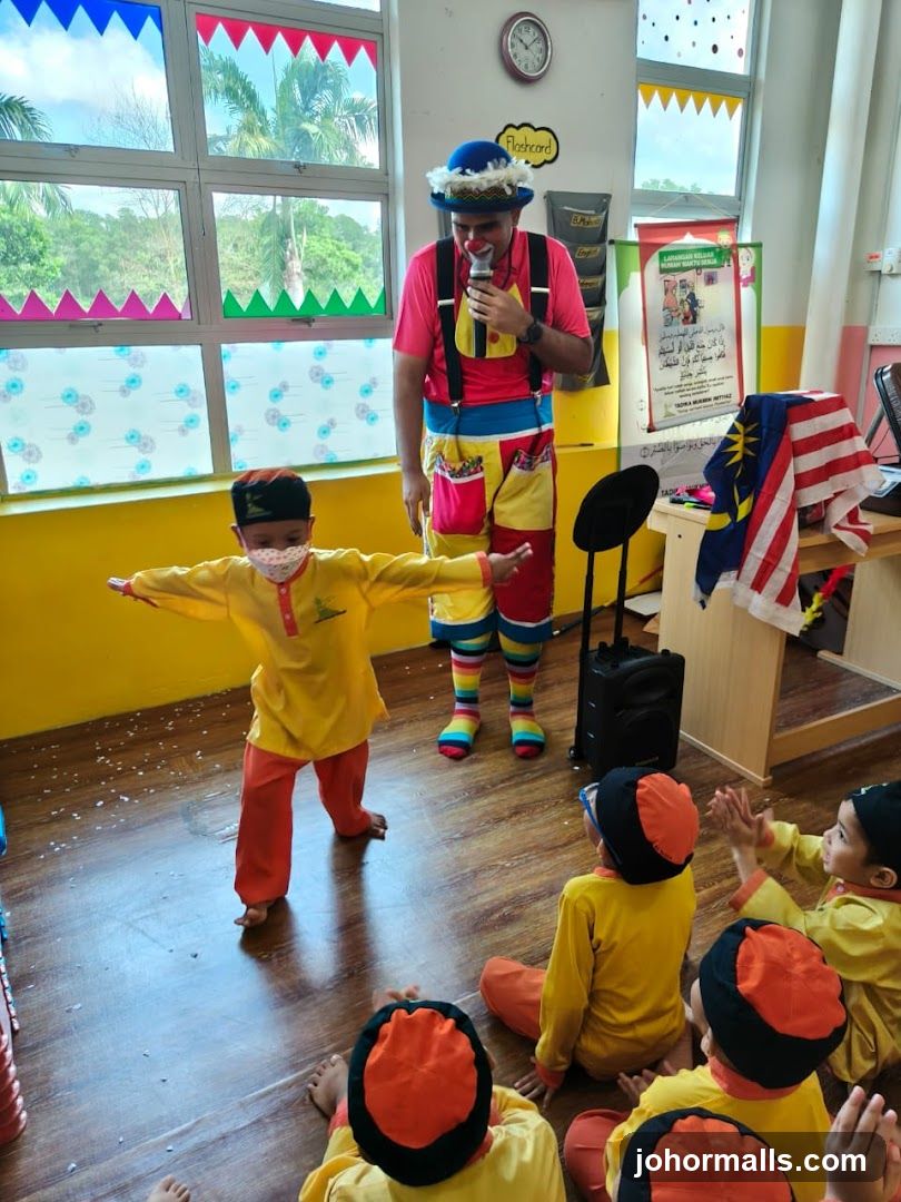 Clown entertaining children