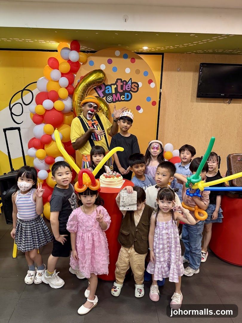 Birthday Party with Clown and Children