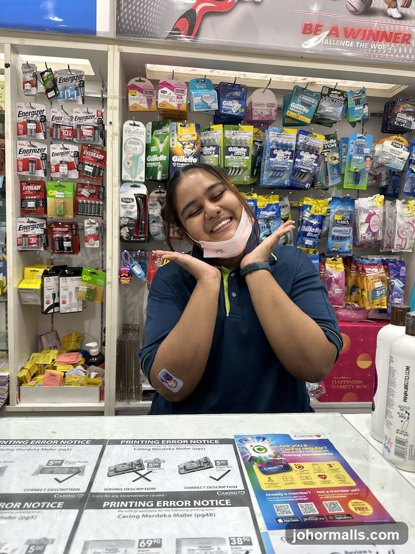 Smiling cashier in a store