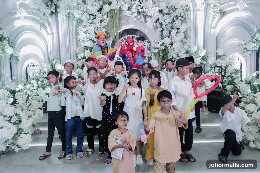 Children Posing with Entertainers