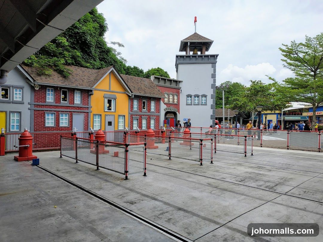 Amusement Park Scene with Themed Buildings