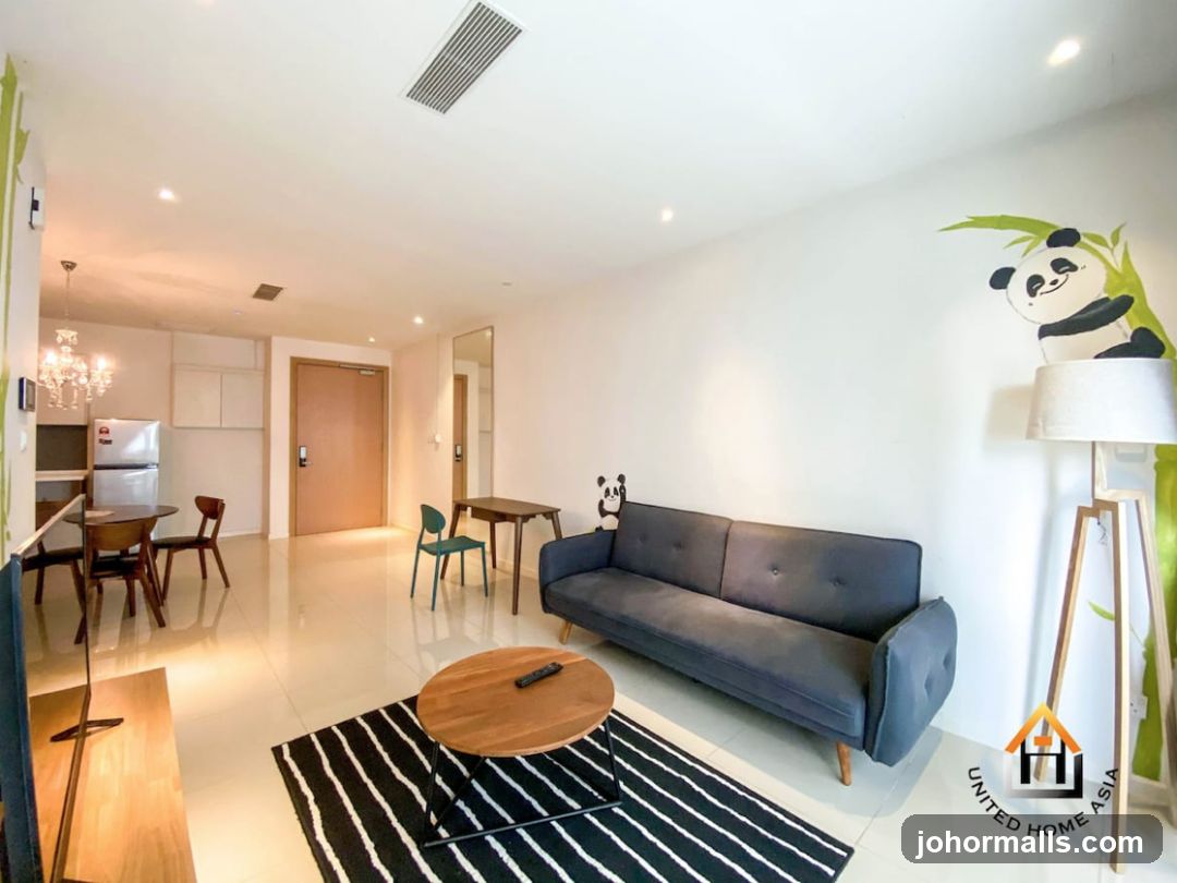Modern Living Room with Panda Theme