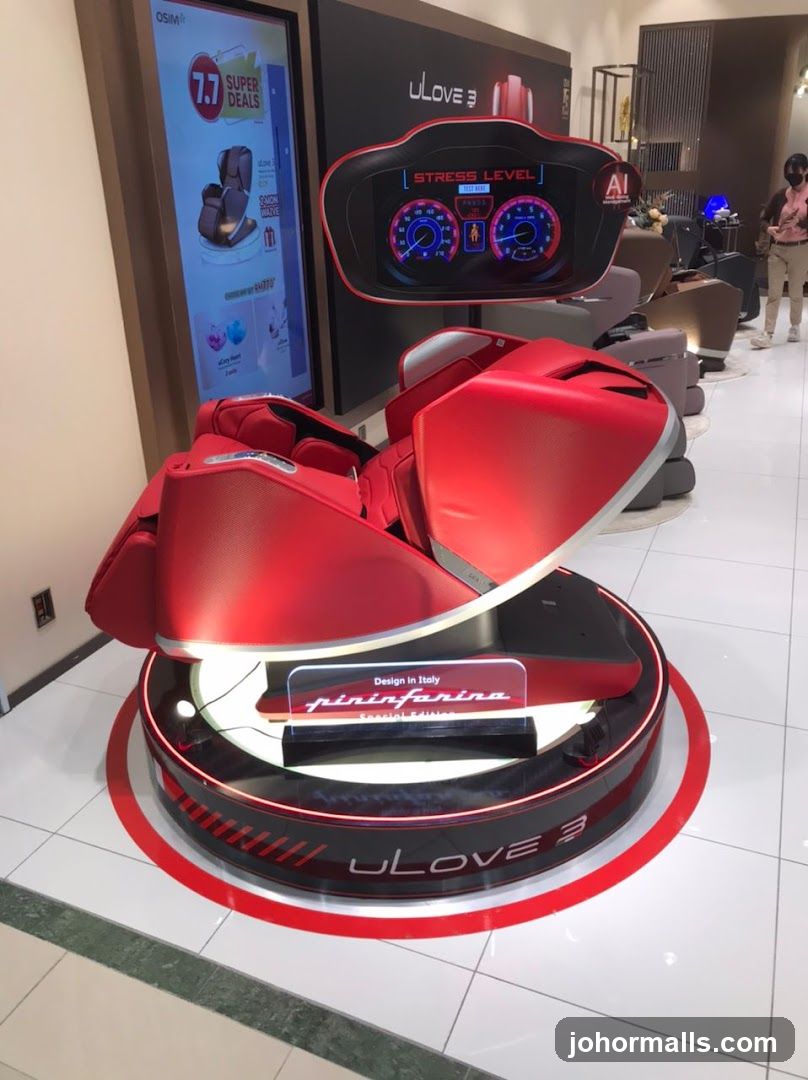 Red massage chair display