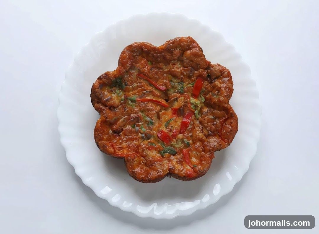 Flower-shaped omelet with vegetables