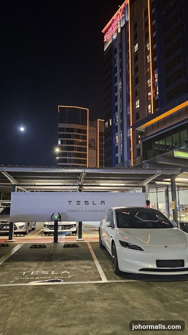 Tesla Charging Station at Night